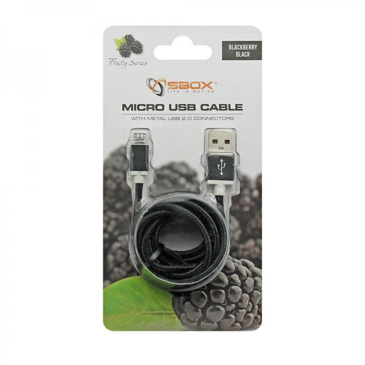 Sbox USB-10315B, USB-MicroUSB, 1,5 m hinta ja tiedot | Puhelinkaapelit | hobbyhall.fi