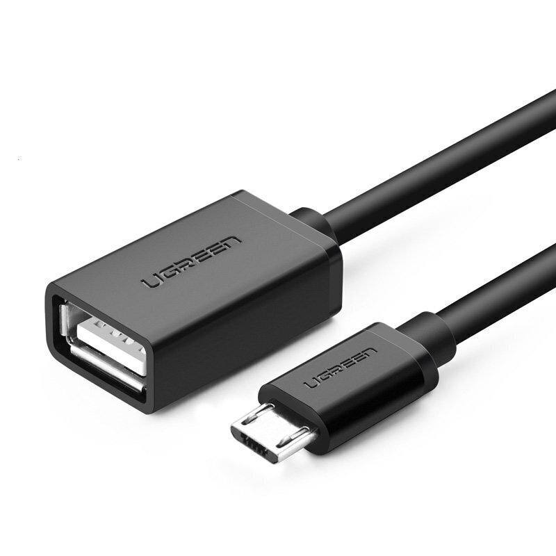Sovitin Ugreen USB (naaras) - micro USB (uros) OTG 12 cm USB 2.0 480 Mbps, musta (US133 10396). hinta ja tiedot | Puhelinkaapelit | hobbyhall.fi