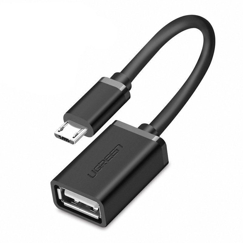 Sovitin Ugreen USB (naaras) - micro USB (uros) OTG 12 cm USB 2.0 480 Mbps, musta (US133 10396). hinta ja tiedot | Puhelinkaapelit | hobbyhall.fi