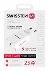 Swissten Premium 25W SW-USBCPD25W-W hinta ja tiedot | Puhelimen laturit | hobbyhall.fi