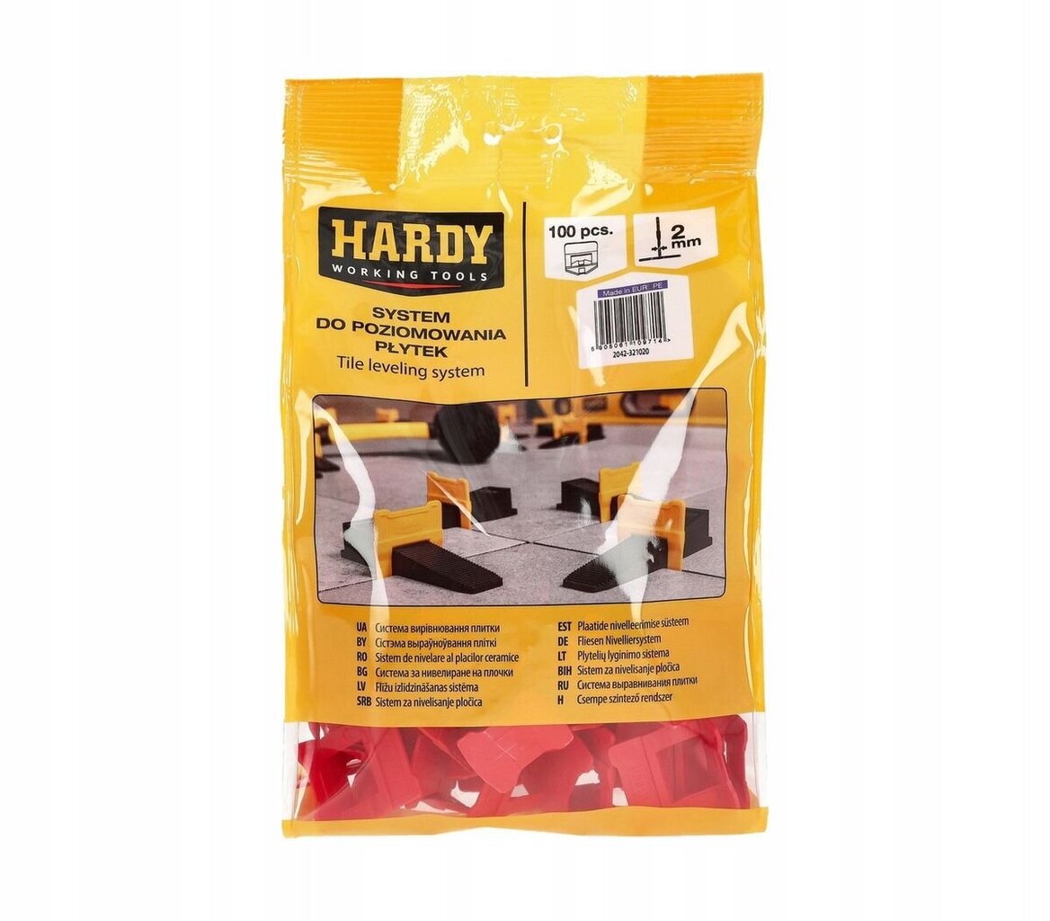 Laattojen tasoitusjärjestelmä Hardy 2,0 mm, 100 kpl. hinta ja tiedot | Käsityökalut | hobbyhall.fi