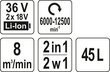 Langaton ilmapuhallin + pumppu 2x18V Yato YT-85175 hinta ja tiedot | Oksasilppurit, lehtipuhaltimet | hobbyhall.fi