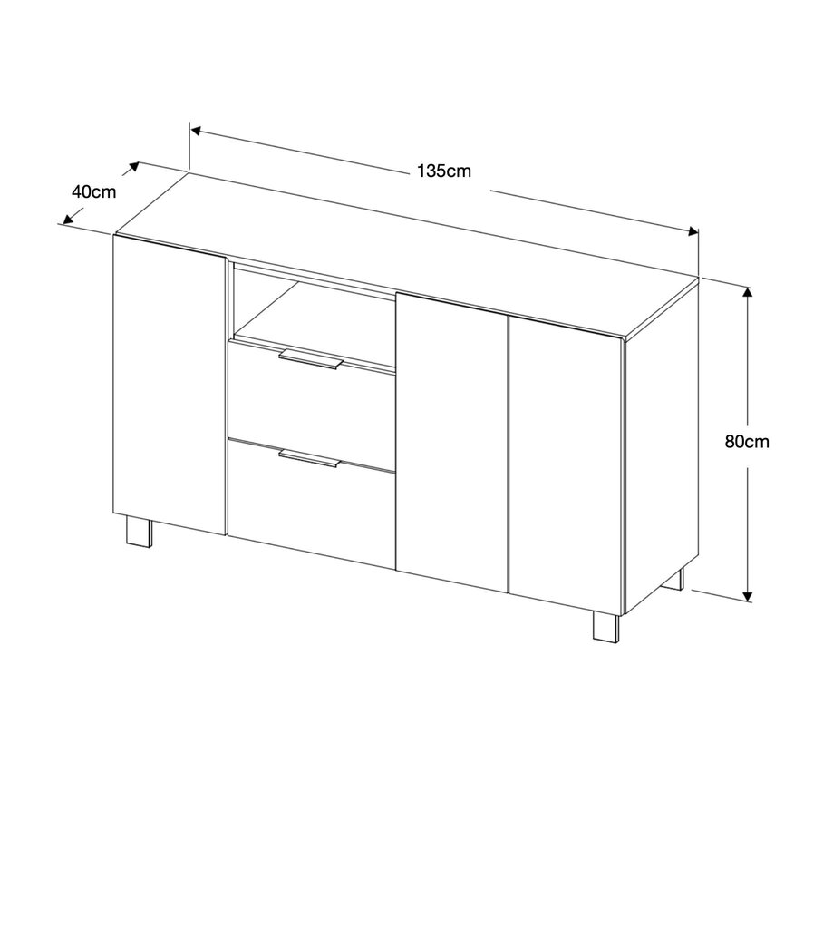 Lipasto Szynaka Meble Enzo 06, rusea/musta hinta ja tiedot | Lipastot | hobbyhall.fi