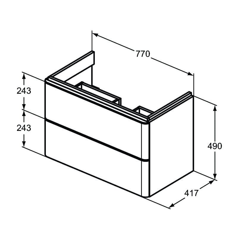 Kylpyhuonekaappi Ideal Standard Adapto 77 Y2, harmaa hinta ja tiedot | Kylpyhuonekaapit | hobbyhall.fi