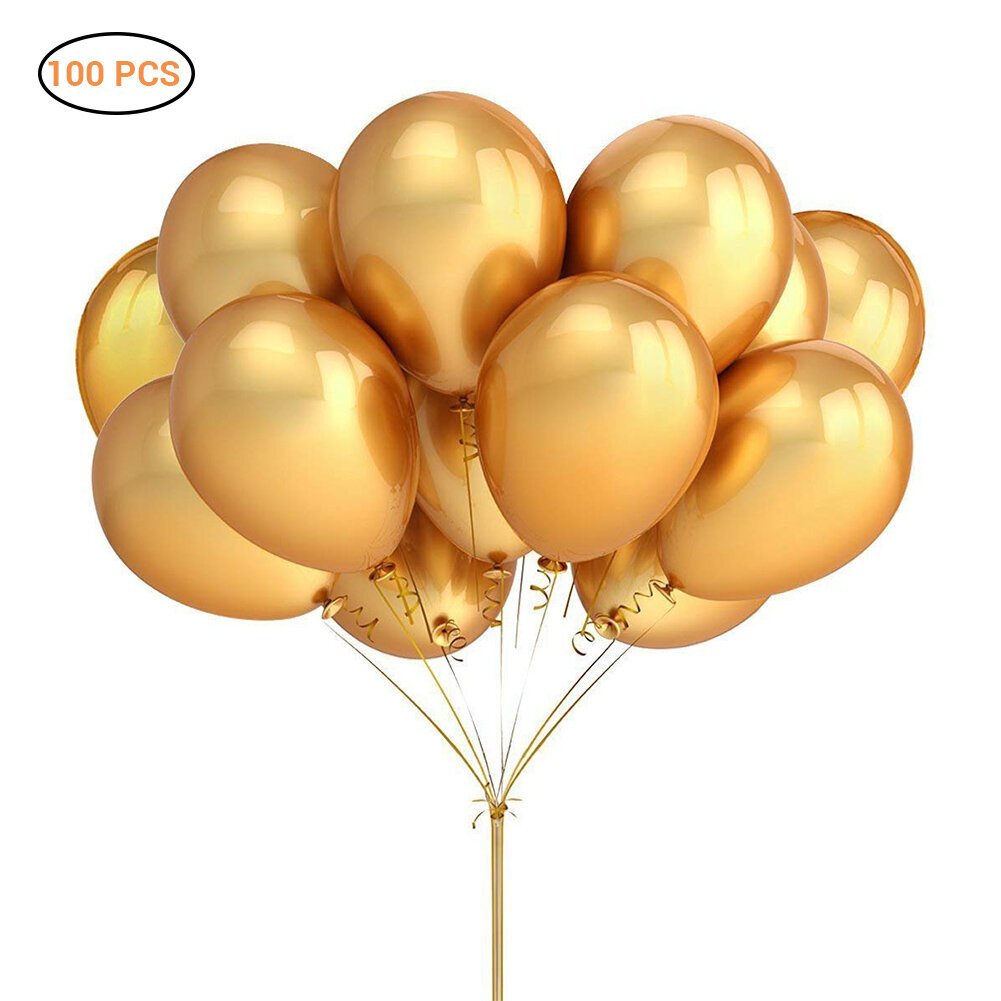 100 kpl Gold Pearl Latex Ilmapallot Metalliset helium Ilmapallot hääjuhliin hinta ja tiedot | Ilmapallot | hobbyhall.fi