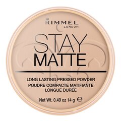 Rimmel London Stay Matte puuteri 14 g, 005 Silky Beige hinta ja tiedot | Meikkivoiteet ja puuterit | hobbyhall.fi