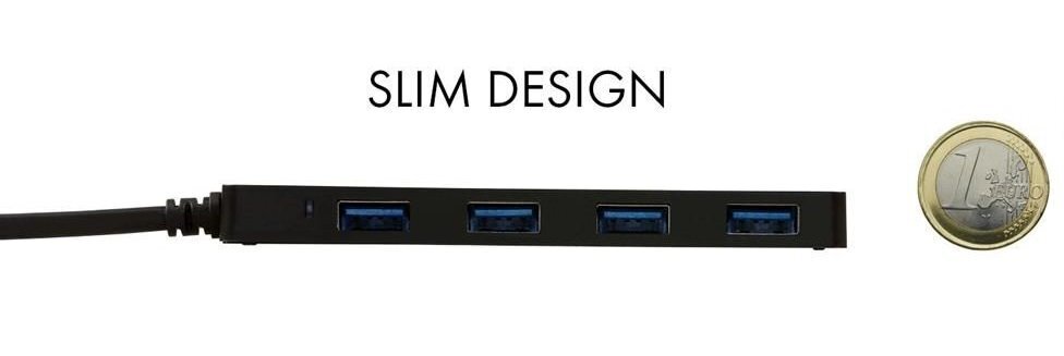 Muistitikku i-tec USB 3.0 SLIM, 4 x USB, musta hinta ja tiedot | Adapterit | hobbyhall.fi