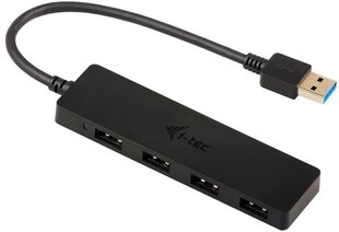 Muistitikku i-tec USB 3.0 SLIM, 4 x USB, musta hinta ja tiedot | Adapterit | hobbyhall.fi