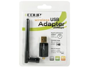 EDUP EP - MS1581 USB WiFi-sovitin / 2dBi-antenni / 300Mbps / 802.11n / musta hinta ja tiedot | Adapterit | hobbyhall.fi
