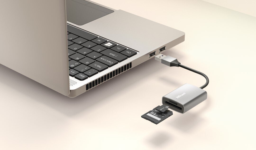 Muistikortinlukija Trust Dalyx USB-A / SD / microSD, 8 cm hinta ja tiedot | Adapterit | hobbyhall.fi