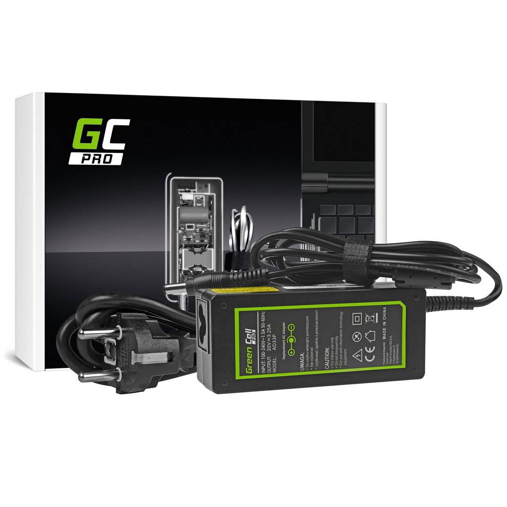 Green Cell Pro 20V, 65W, 3.25A hinta ja tiedot | Kannettavien tietokoneiden laturit | hobbyhall.fi