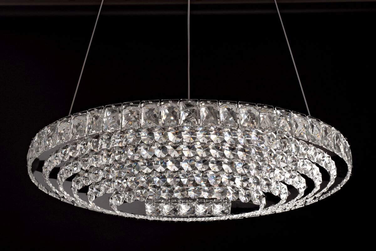 LED-riippuvalaisin Crystal Oval -kaukosäätimellä hinta ja tiedot | Riippuvalaisimet | hobbyhall.fi