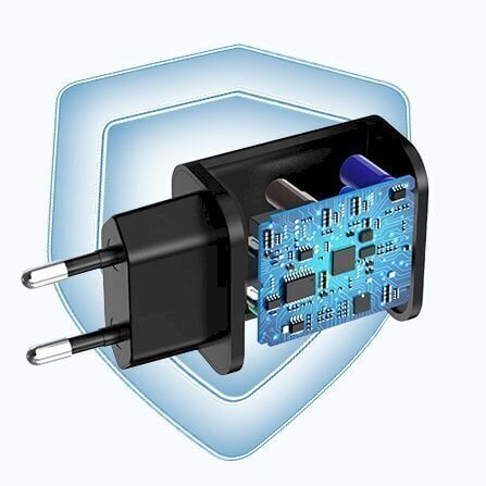 Choetech USB matkaseinälaturi 18W Power Delivery musta (Q5003-EU) hinta ja tiedot | Puhelimen laturit | hobbyhall.fi