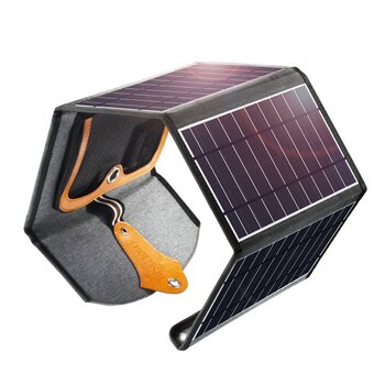 Choetech kokoontaitettava aurinkoenergialaturi 22W aurinkopaneeli 2x USB 5V / 2.4A / 2.1A aurinkopaneeli (82 x 24 cm) musta (SC005) hinta ja tiedot | Varavirtalähteet | hobbyhall.fi
