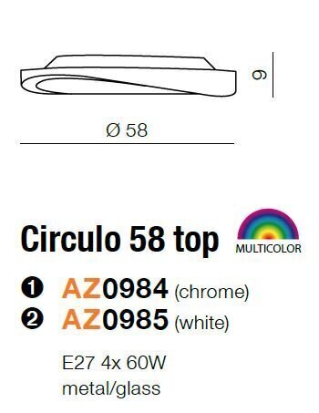 Azzardo seinävalaisin Circulo 58 Top White hinta ja tiedot | Seinävalaisimet | hobbyhall.fi