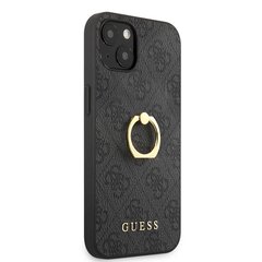 GUHCP13M4GMRGR Guess PU 4G Suojakuori iPhone 13:lle, harmaa + rengaspidike hinta ja tiedot | Puhelimen kuoret ja kotelot | hobbyhall.fi