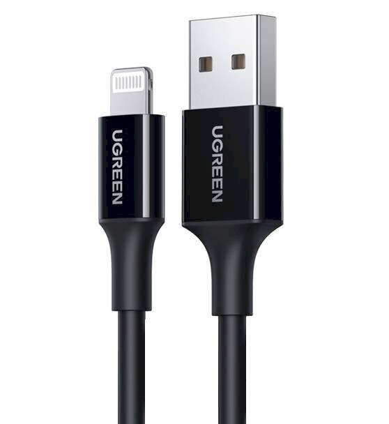 USB-Lightning-salamakaapeli UGREEN US155, MFi, 2m (musta) hinta ja tiedot | Puhelinkaapelit | hobbyhall.fi