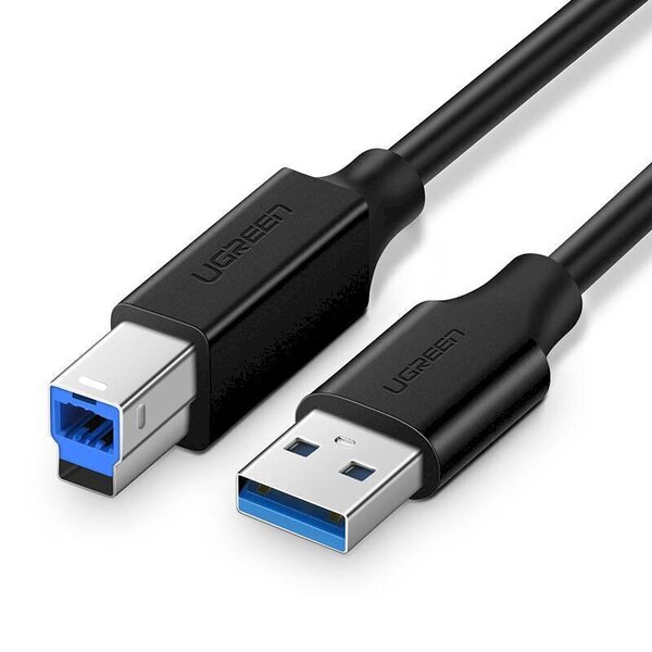 Tulostinkaapeli USB 3.0 AB UGREEN US210, 1m (musta)