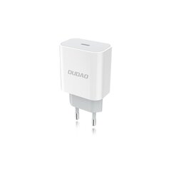 Dudao Quick Charger Adapter EU Seinälaturi USB Type C Virtalähde 18W + USB Type C / Lightning Charging Datakaapeli Valkoinen (A8EU + PD Cable White) hinta ja tiedot | Puhelimen laturit | hobbyhall.fi