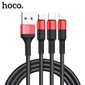 Hoco 3IN1 USB Type-C/Apple Lightning/USB Micro, 1 m hinta ja tiedot | Kaapelit ja adapterit | hobbyhall.fi