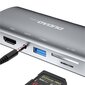 Dudao 11w1 Multifunction HUB USB Type C - USB Type C PD 60 W / HDMI / 3,5mm Mini Slot / 1x USB 2.0 / SD - Micro SD Card Reader / VGA / RJ45 / 3x USB 3.2 Gen 1 Grey (A15Pro Grey) hinta ja tiedot | Adapterit | hobbyhall.fi