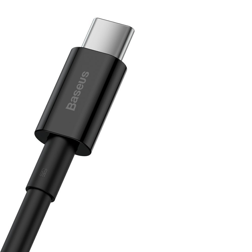 Baseus Superior USB - USB Typ C -pikalatausdatakaapeli 66 W (11 V / 6 A) Huawei SuperCharge SCP 1 m musta (CATYS-01) hinta ja tiedot | Puhelinkaapelit | hobbyhall.fi