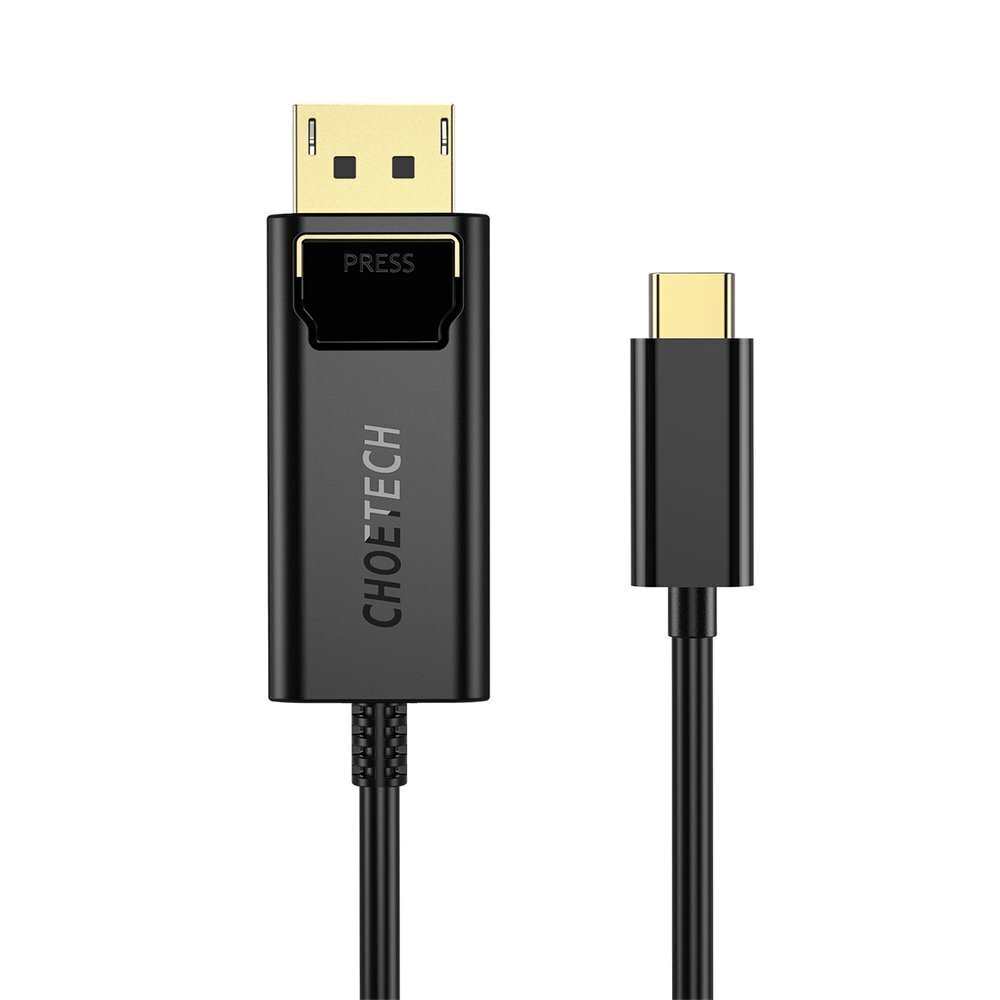 Choetech yksisuuntainen C-tyypin USB-näytön videokaapeli - Näyttöportti 4K 1,8 m musta (XCP-1801BK) hinta ja tiedot | Puhelinkaapelit | hobbyhall.fi