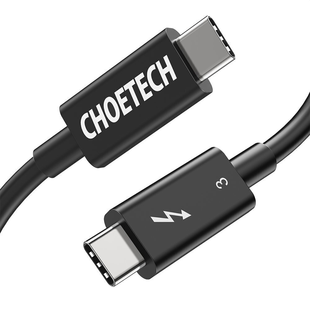 Choetech USB Type C – USB Type C -kaapeli (Thunderbolt 3-40 Gbps) Tehonsiirto 100 W 5A 0,8 m (A3009) hinta ja tiedot | Puhelinkaapelit | hobbyhall.fi