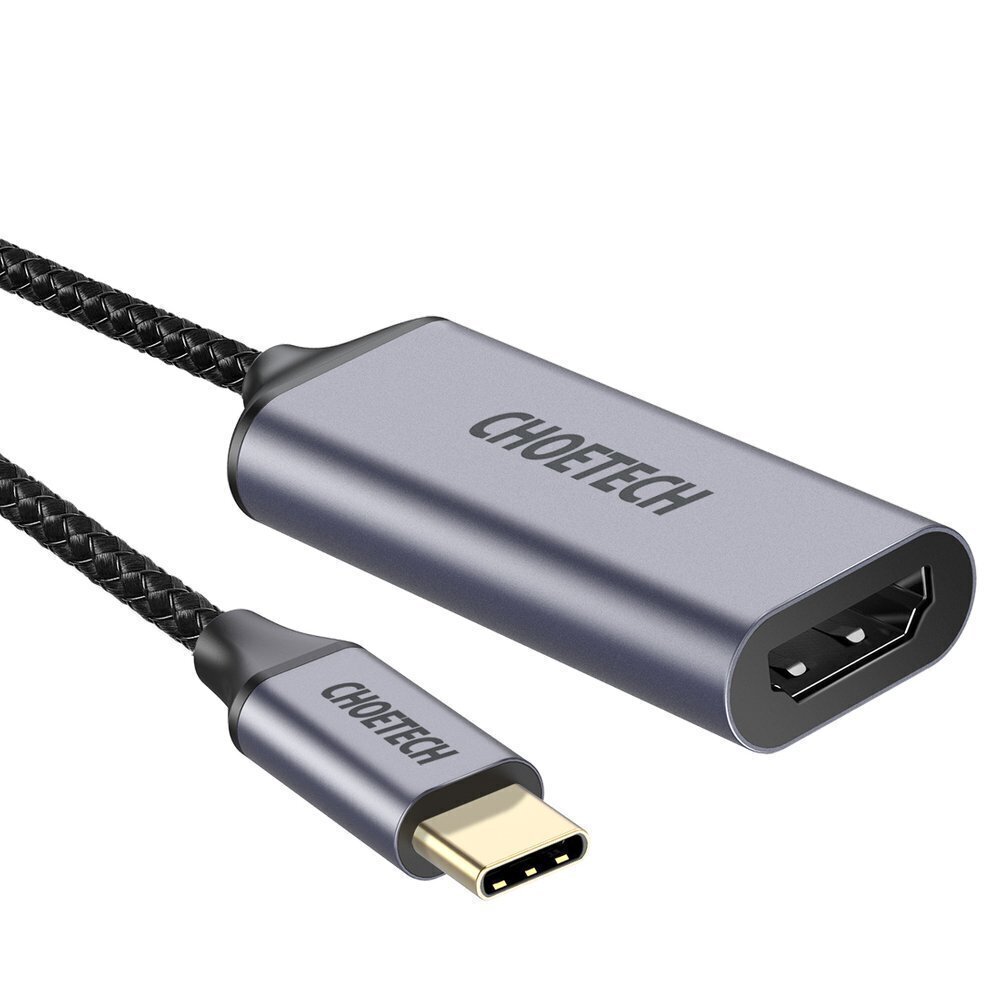 Choetech yksisuuntainen kaapelisovitin HUB USB Type C (uros) - HDMI (naaras) 4K 60Hz harmaa (HUB-H10) hinta ja tiedot | Adapterit | hobbyhall.fi