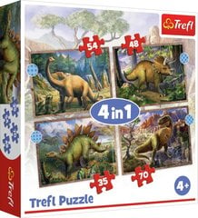 TREFL Palapelisetti 4 in 1 Dinosaurukset hinta ja tiedot | Palapelit | hobbyhall.fi