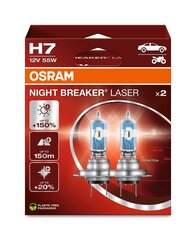 Hehkulamppu Osram Night Breaker Laser (seuraavan sukupolven) H7, 2 kpl hinta ja tiedot | Polttimot | hobbyhall.fi