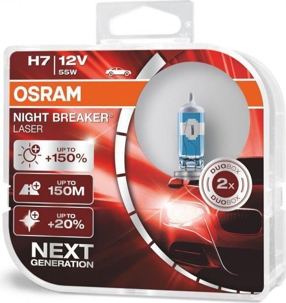 Hehkulamppu Osram Night Breaker Laser (seuraavan sukupolven) H7, 2 kpl hinta ja tiedot | Polttimot | hobbyhall.fi