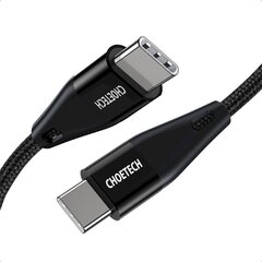 Choetech USB Type C - USB Type C latausdatakaapeli Virtajohto 60W 5A 2m musta (XCC-1003) hinta ja tiedot | Puhelinkaapelit | hobbyhall.fi