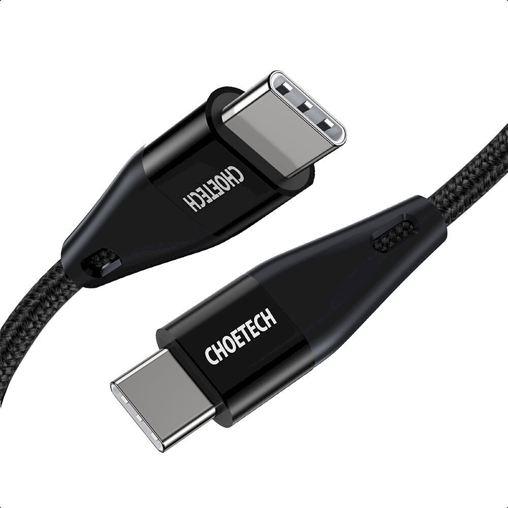 Choetech USB Type C - USB Type C latausdatakaapeli Virtajohto 60W 5A 2m musta (XCC-1003) hinta ja tiedot | Puhelinkaapelit | hobbyhall.fi