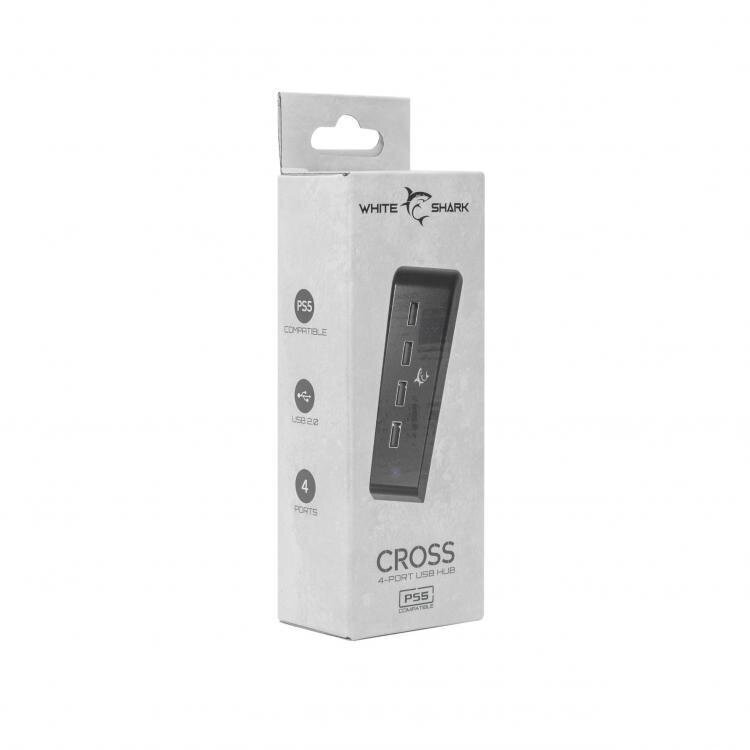 Sovittimet White Shark PS5 4-porttinen USB-keskitin PS5-0576 Cross hinta ja tiedot | Adapterit | hobbyhall.fi