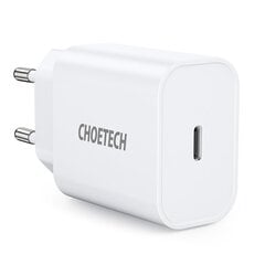 Choetech seinään kiinnitettävä matkalaturi USB Type C 20W virtalähde 3A valkoinen (Q5004) hinta ja tiedot | Puhelimen laturit | hobbyhall.fi