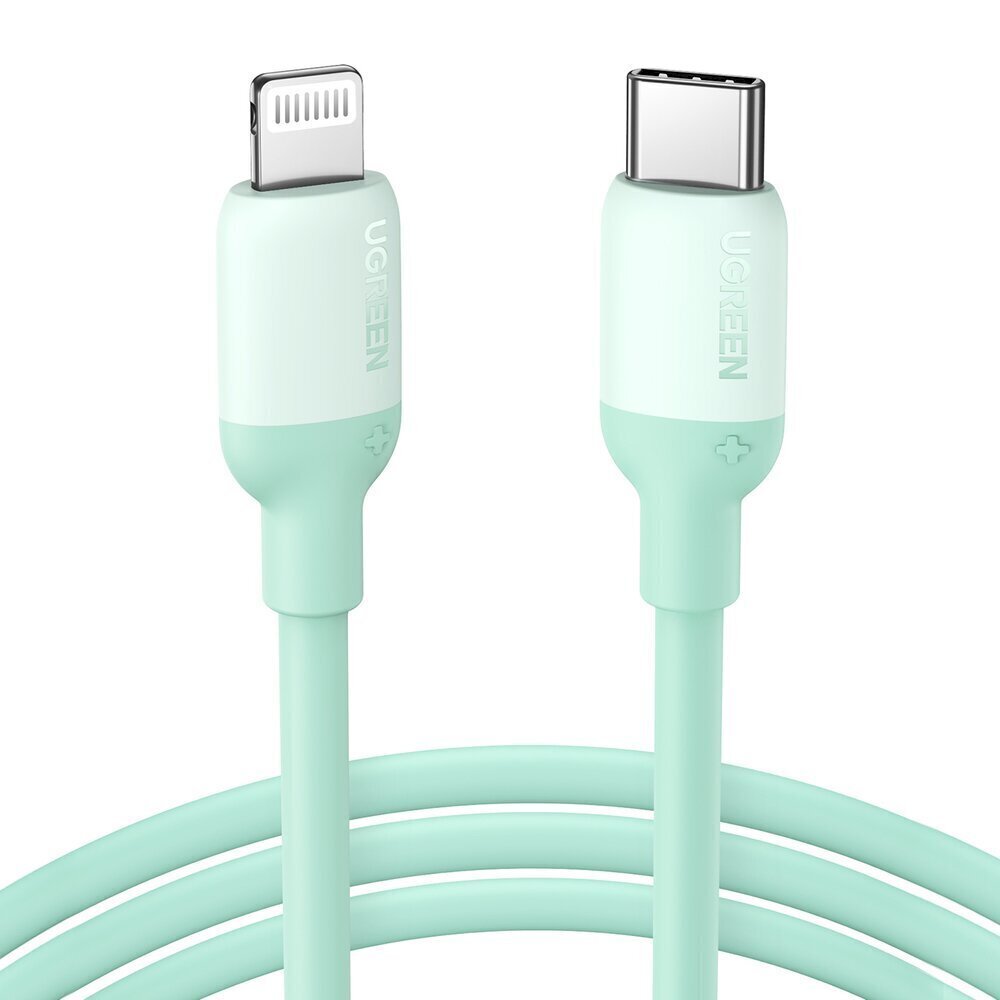 Ugreen pikalataus USB Type C - Lightning-kaapeli (MFI-sertifikaatti) C94-siru Virransyöttö 1 m vihreä (US387 20308). hinta ja tiedot | Puhelinkaapelit | hobbyhall.fi