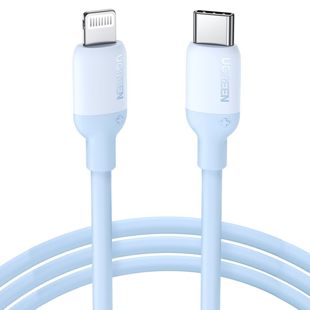 Ugreen pikalataus USB Type C Lightning kaapeli (MFI sertifikaatti) C94 siru Virransyöttö 1 m sininen (US387 20313) hinta ja tiedot | Puhelinkaapelit | hobbyhall.fi