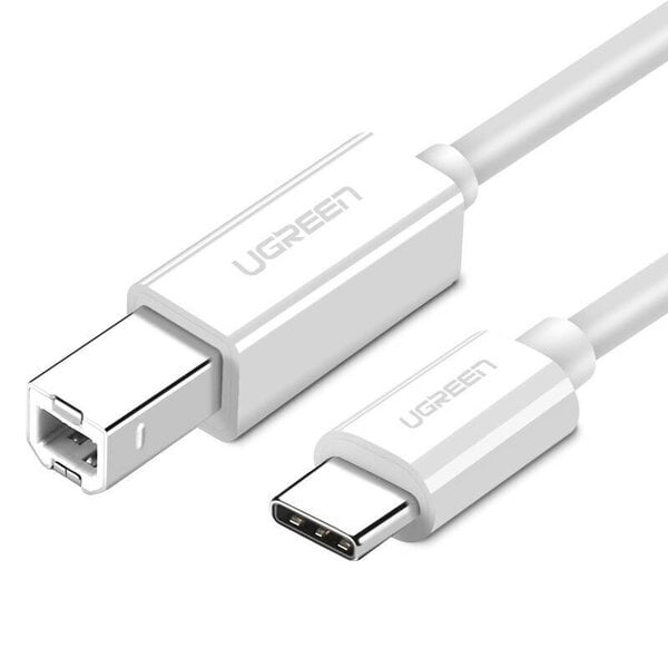 USB 2.0 CB UGREEN US241 - 1 m tulostinkaapeli (valkoinen)