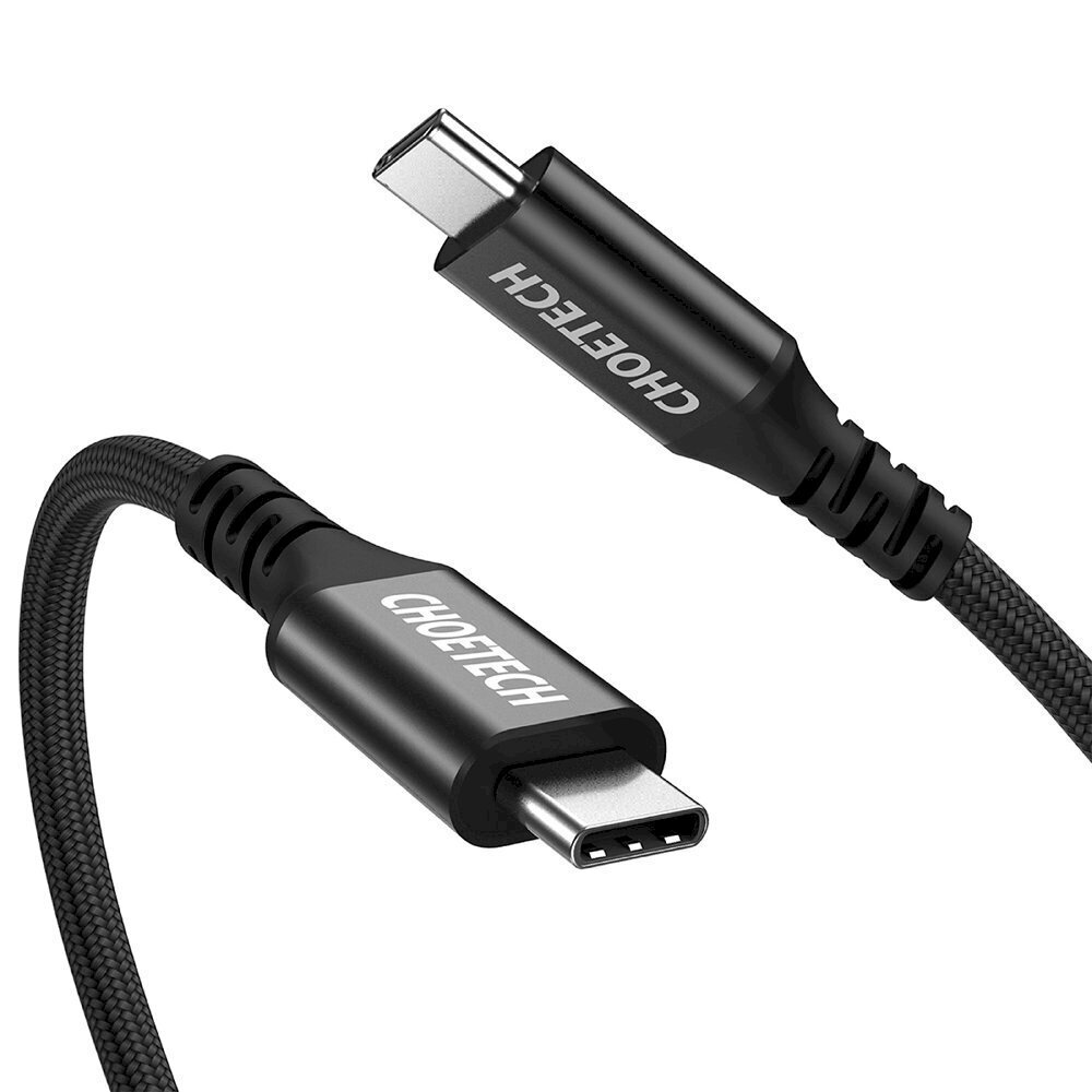 Choetech:n pikalatauskaapeli USB Type C - USB Type C 3.1 Gen 2 100W Virransyöttö 2m musta (XCC-1007) hinta ja tiedot | Puhelinkaapelit | hobbyhall.fi