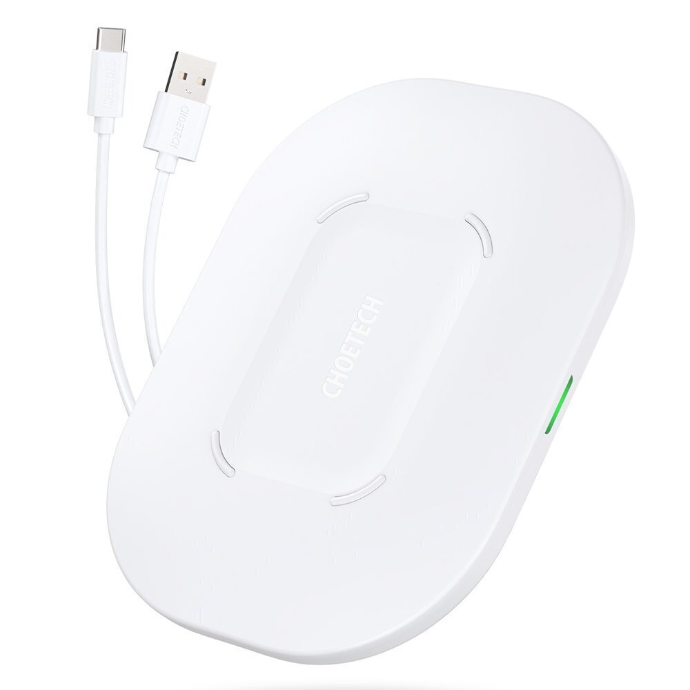 Choetech Qi 15 W langaton laturi + USB-kaapeli - USB Type C 1m valkoinen (T550-F-V2) hinta ja tiedot | Puhelimen laturit | hobbyhall.fi