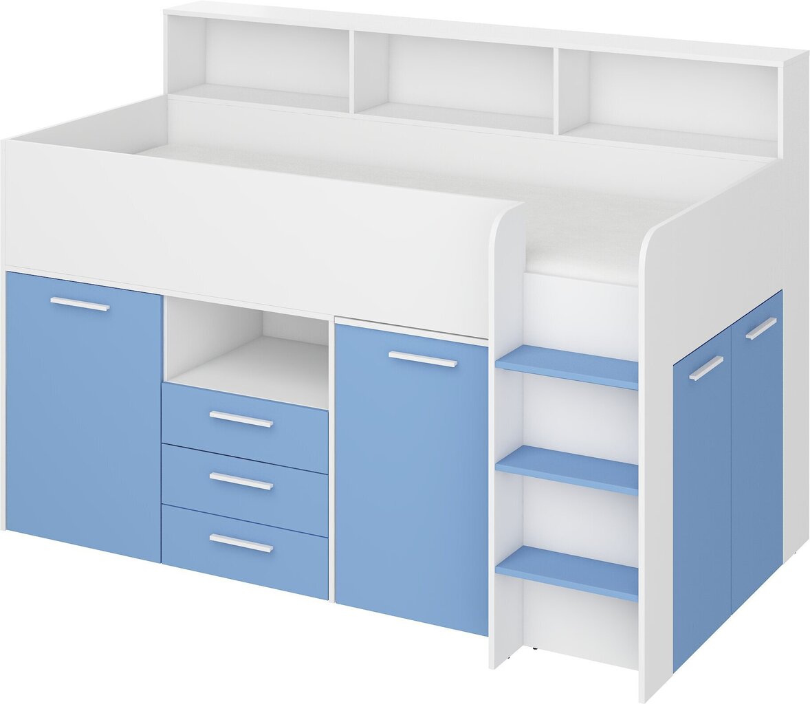 Sänky työpöydällä Neo P, valkoinen/sininen. hinta ja tiedot | Lastensängyt | hobbyhall.fi