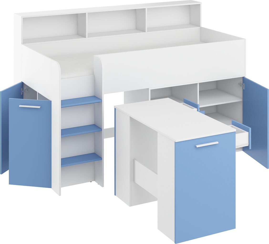 Sänky työpöydällä Neo L, valkoinen/sininen. hinta ja tiedot | Lastensängyt | hobbyhall.fi