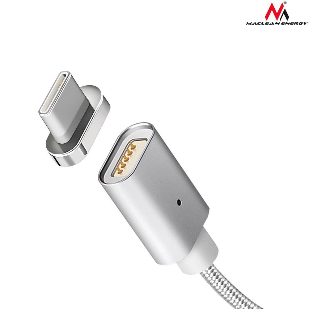 Magneettinen USB Type-C -kaapeli hopea Maclean Energy MCE178 hinta ja tiedot | Kaapelit ja adapterit | hobbyhall.fi