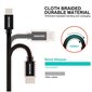 Swissten Textile Universal Quick Charge 3.1 USB-C Data and Charging Cable 20 cm Black hinta ja tiedot | Puhelinkaapelit | hobbyhall.fi