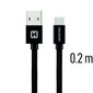 Swissten Textile Universal Quick Charge 3.1 USB-C Data and Charging Cable 20 cm Black hinta ja tiedot | Puhelinkaapelit | hobbyhall.fi