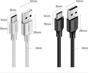 Ugreen USB C tyypin USB kaapeli 3A 3m musta (60826) hinta ja tiedot | Puhelinkaapelit | hobbyhall.fi