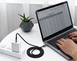 UGREEN USB-C 3.1 -kaapeli Virtalähde 60W 1,5m (musta) hinta ja tiedot | Puhelinkaapelit | hobbyhall.fi