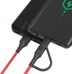 -Kaapeli Micro USB + sovitin USB-C BlitzWolf BW-MT3 3A 0,91m (punainen) hinta ja tiedot | Blitzwolf Matkapuhelimet ja tarvikkeet | hobbyhall.fi