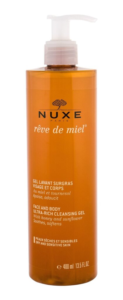 NUXE Reve de Miel Face And Body Ultra-Rich Cleansing Gel suihkugeeli 400 ml hinta ja tiedot | Suihkusaippuat ja suihkugeelit | hobbyhall.fi